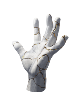 white marble sculpture hand